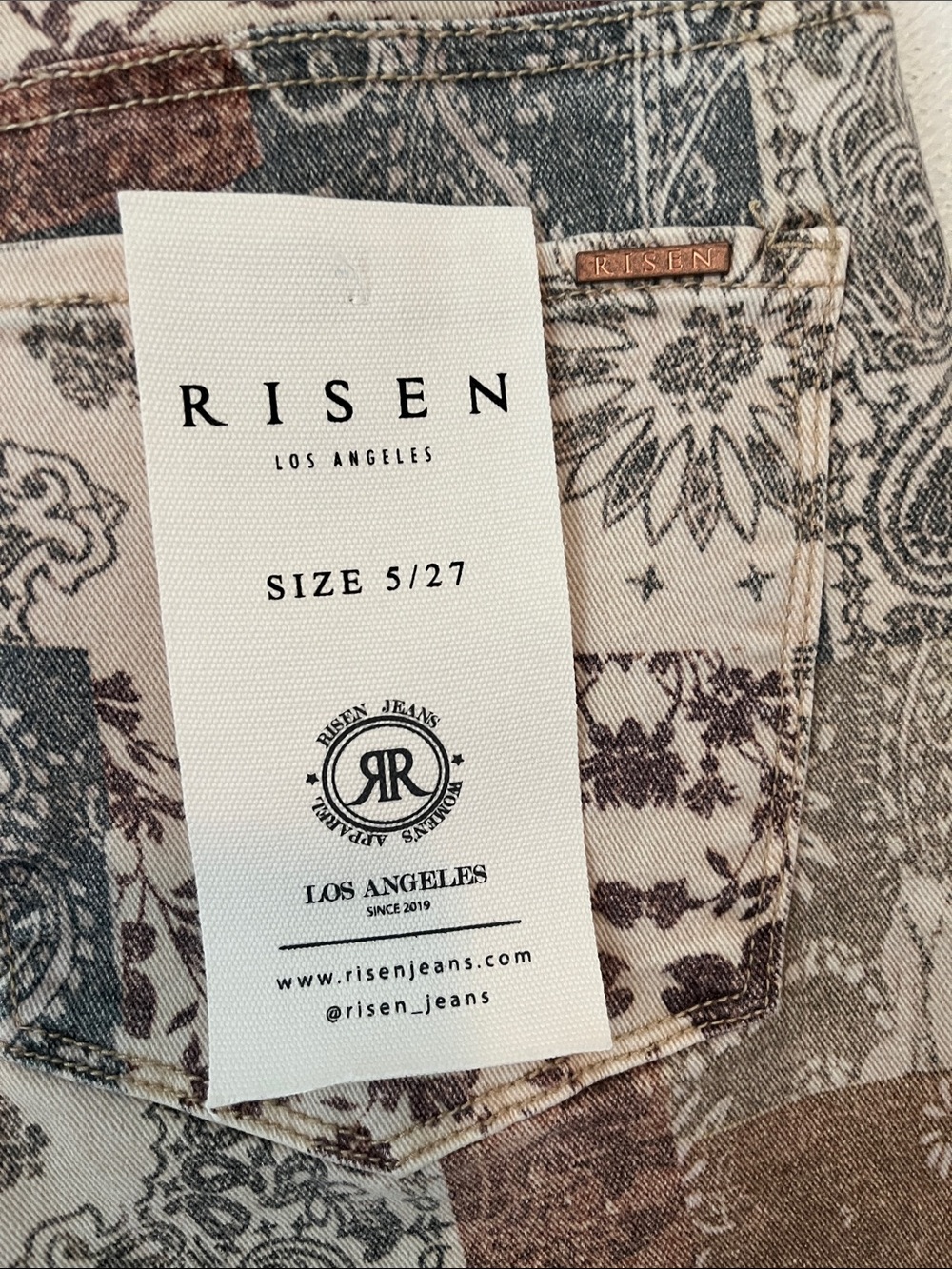 NWT! Risen Ankle Wide Leg Patchwork Pants - Picture 6 of 6